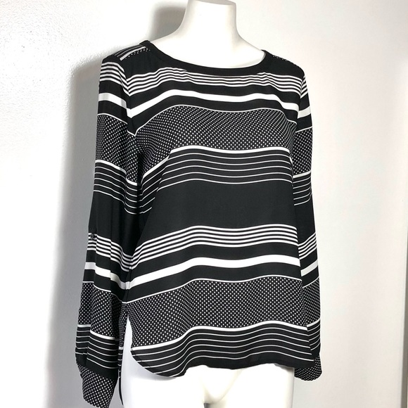 ⭐️ Ann Taylor LOFT Striped Long Sleeve Blouse EXTRA SMALL - Picture 2 of 12